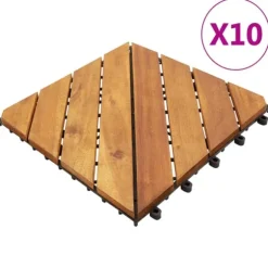 Trall 10 st 30x30 cm massivt akaciaträ