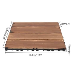 Trallplattor i hårdträ, klicksystem, 36-pack, 12"x12"x1", ljusbrun, vattentåliga för ute/inne