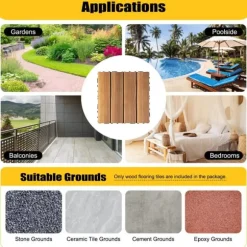 Trallplattor i hårdträ, klicksystem, 36-pack, 12