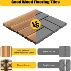 Trallplattor i hårdträ, klicksystem, 36-pack, 12