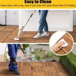 Trallplattor i hårdträ, klicksystem, 36-pack, 12