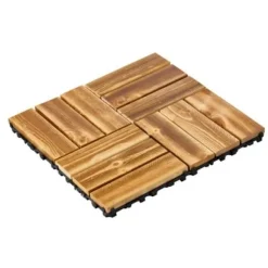 Trallplattor, Massivt trä, Klicksystem, 30x30x2 cm, Trä, Golv