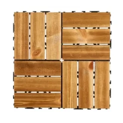 Trallplattor, Massivt trä, Klicksystem, 30x30x2 cm, Trä, Golv