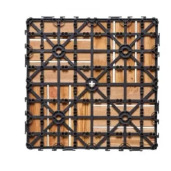 Trallplattor, Massivt trä, Klicksystem, 30x30x2 cm, Trä, Golv