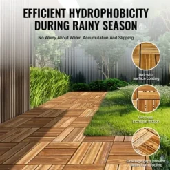 Trallplattor, Massivt trä, Klicksystem, 30x30x2 cm, Trä, Golv