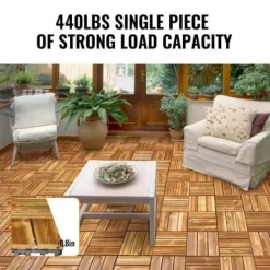 Trallplattor, Massivt trä, Klicksystem, 30x30x2 cm, Trä, Golv