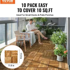 Trallplattor, Massivt trä, Klicksystem, 30x30x2 cm, Trä, Golv