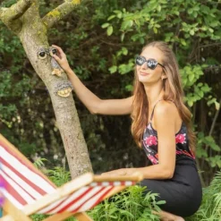 Träansiktsdekoration, 11x7x3,5 cm, Grön