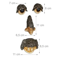 Träansiktsdekoration, 11x7x3,5 cm, Grön