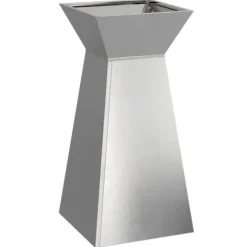 Trapetsformat växtställ i rostfritt stål | Mått: 35x35x73 cm | Färg: Borstad stål