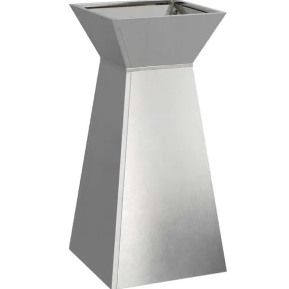 Trapetsformat växtställ i rostfritt stål | Mått: 35x35x73 cm | Färg: Borstad stål