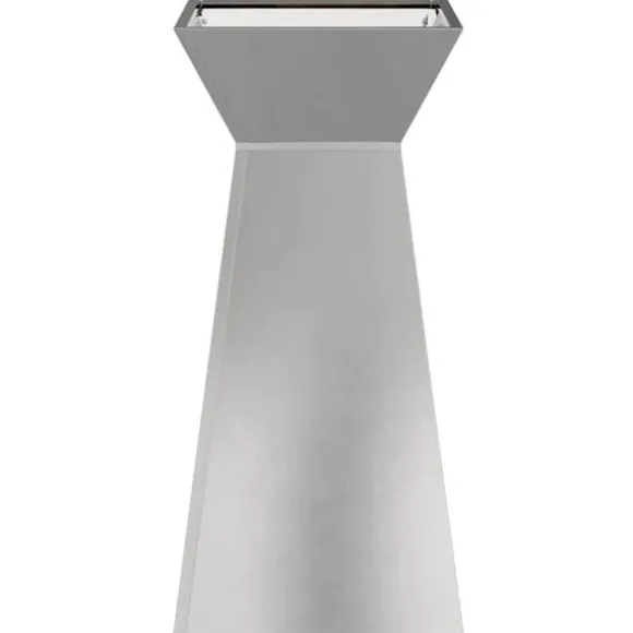 Trapetsformat växtställ i rostfritt stål | Mått: 35x35x73 cm | Färg: Borstad stål