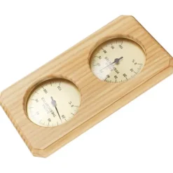 Träbastuhygrotermograf Guldplatta 0 till 120 Celsius 0 till 100 Fuktighetsbastutermometer för inomhusfamilj