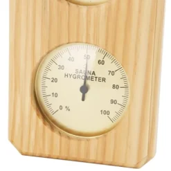 Träbastutermometer Hygrometer Guldpläterad 0 till 120 grader Celsius 0 till 100 fuktighetsbastutermometer för inomhusbruk