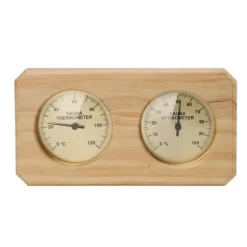 Träbastutermometer Hygrometer 2 i 1 Luftfuktighet Temperaturmätning Inomhustermometer Luftfuktighetsmätare för hotellbasturum