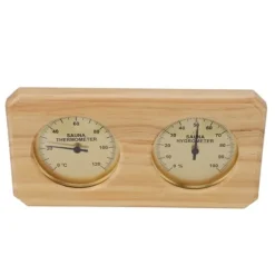 Träbastutermometer Hygrometer 2 i 1 Luftfuktighet Temperaturmätning Inomhustermometer Luftfuktighetsmätare för hotellbasturum