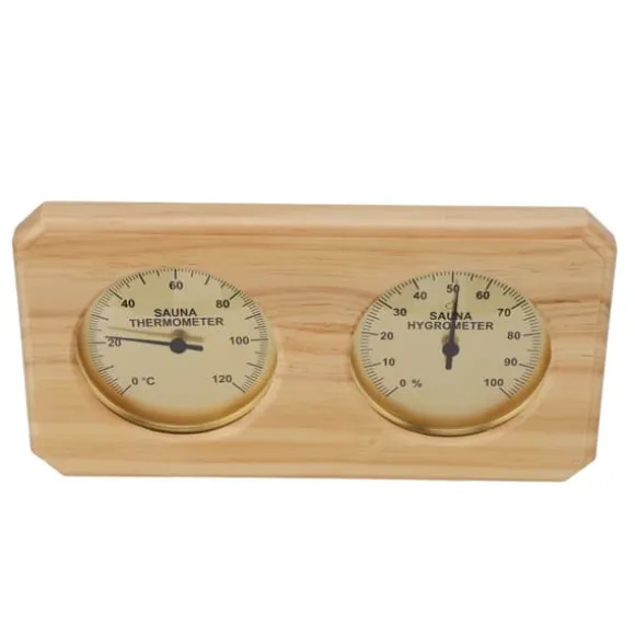 Träbastutermometer Hygrometer 2 i 1 Luftfuktighet Temperaturmätning Inomhustermometer Luftfuktighetsmätare för hotellbasturum