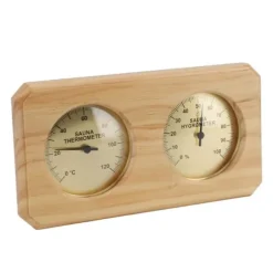 Träbastutermometer Hygrometer 2 i 1 Luftfuktighet Temperaturmätning Inomhustermometer Luftfuktighetsmätare för hotellbasturum