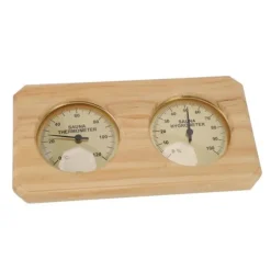 Träbastutermometer Hygrometer 2 i 1 Luftfuktighet Temperaturmätning Inomhustermometer Luftfuktighetsmätare för hotellbasturum