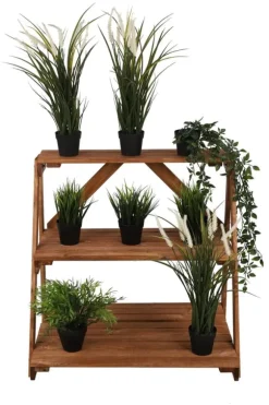 Träblomsterrabatt 90x85x67 cm - RP/ 3-nivå/ Brun