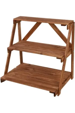 Träblomsterrabatt 90x85x67 cm - RP/ 3-nivå/ Brun