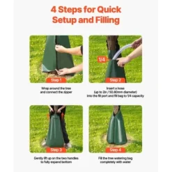 Trädbevattningspåse, 12-pack 75,7 L 5-9 timmars långsam frigivning, PVC