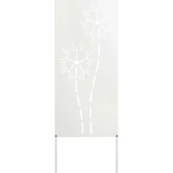 Trädgårds integritetsskärm Vit 50 x 140 cm Kallvalsat stål