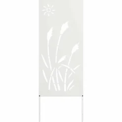 Trädgårds integritetsskärm Vit 50 x 140 cm Kallvalsat stål