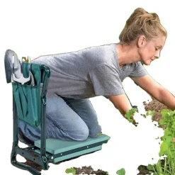 Trädgårds Knäskydd, Bekväm EVA Skum Sits, Lättviktsdesign som är enkel att fälla ihop,armégrön