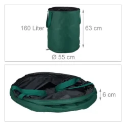 Trädgårdsavfallsbehållare, 63x55 cm, Grön