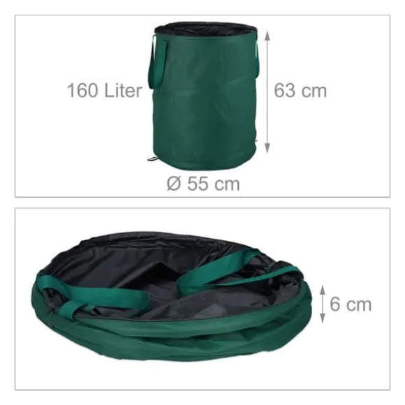 Trädgårdsavfallsbehållare, 63x55 cm, Grön