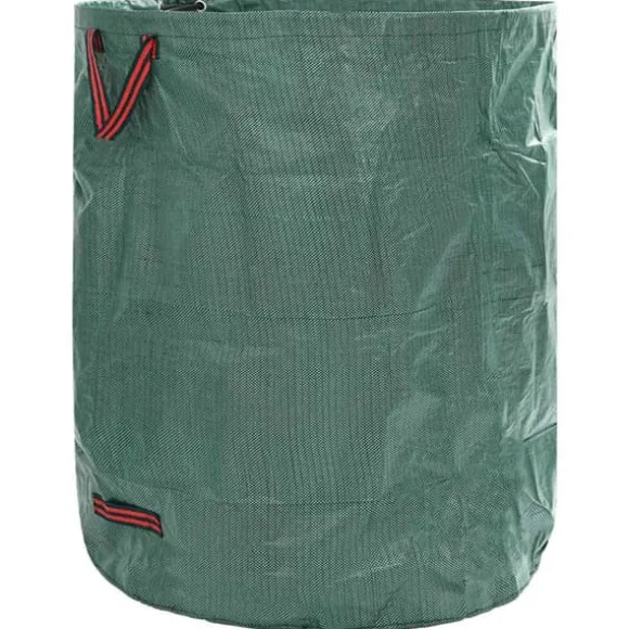 Trädgårdsavfallskassar med handtag - Fällbara runda 4 st | Färg: Grön | Storlek: 500 L