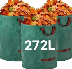 Trädgårdsavfallspåsar - Ej specificerat - 272L - Rivsäker - Vattenavvisande - 4 handtag