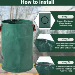 Trädgårdsavfallspåsar - Ej specificerat - 272L - Rivsäker - Vattenavvisande - 4 handtag