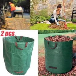 Trädgårdsavfallspåsar - 2st - Kapacitet 270L - Extrastark polypropylen - 50kg max