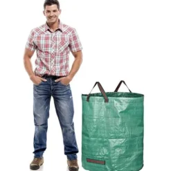 Trädgårdsavfallspåse - CHANGM - 272L - Fällbar - Återanvändbar - Grön