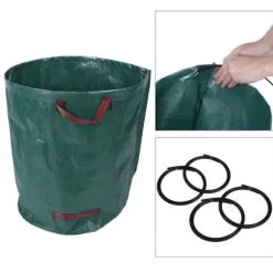 Trädgårdsavfallspåse - TBEST - 4st - 270L - Stark polypropen - Flexibel tejp
