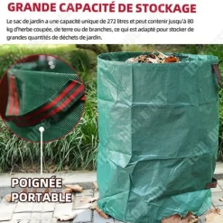 Trädgårdsavfallspåse - TD - 45cm x 76cm - Fällbar - Återanvändbar - 120L