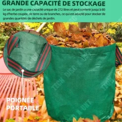 Trädgårdsavfallspåse - TD - 56cm x 80cm - Fällbar - Återanvändbar - 200L