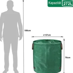 Trädgårdsavfallspåse - YUENFONG 2x - 272L - Fällbar - Smutsavvisande