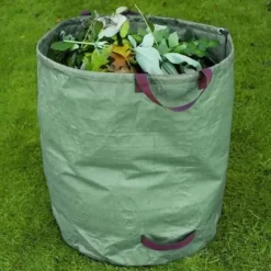 Trädgårdsavfallspåse, 272L pop-up trädgårdspåsar med handtag, hopfällbar, fristående och tvättbar för trädgårdsavfall[1663]