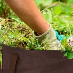 Trädgårdsavfallspåse set, 47x46 cm, Brun