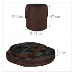 Trädgårdsavfallspåse set, 47x46 cm, Brun