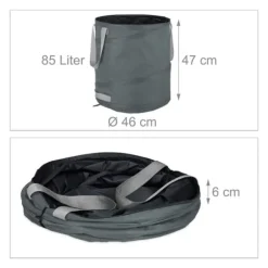 Trädgårdsavfallspåseset, 47x46 cm, Grå