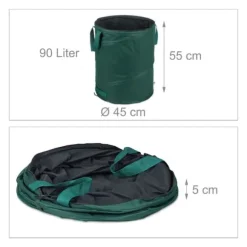 Trädgårdsavfallspåseset, 55x45 cm, Grön