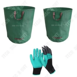 Trädgårdsavfallssäck - TECH DISCOUNT - 272L - Rivbeständig - Fällbar - Praktiska handtag