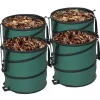 Trädgårdsavfallssäckar 4-pack - Pop-up hopfällbara - 86 l Kapacitet - Extra Kraftiga - Bärhandtag - Dragkedjelock - Ljusgrön
