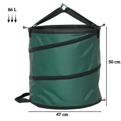 Trädgårdsavfallssäckar 4-pack - Pop-up hopfällbara - 86 l Kapacitet - Extra Kraftiga - Bärhandtag - Dragkedjelock - Ljusgrön