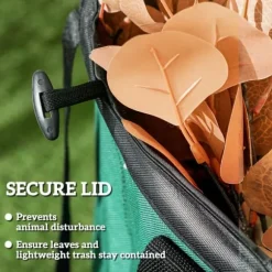 Trädgårdsavfallssäckar 4-pack - Pop-up hopfällbara - 86 l Kapacitet - Extra Kraftiga - Bärhandtag - Dragkedjelock - Ljusgrön