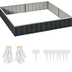 Trädgårdsbädd, Tjockt Färgat Stål, 258L x 90B x 30H cm, 253L x 85B x 30H cm Planteringsområde, Verktygsfri Installation, Höjd Design